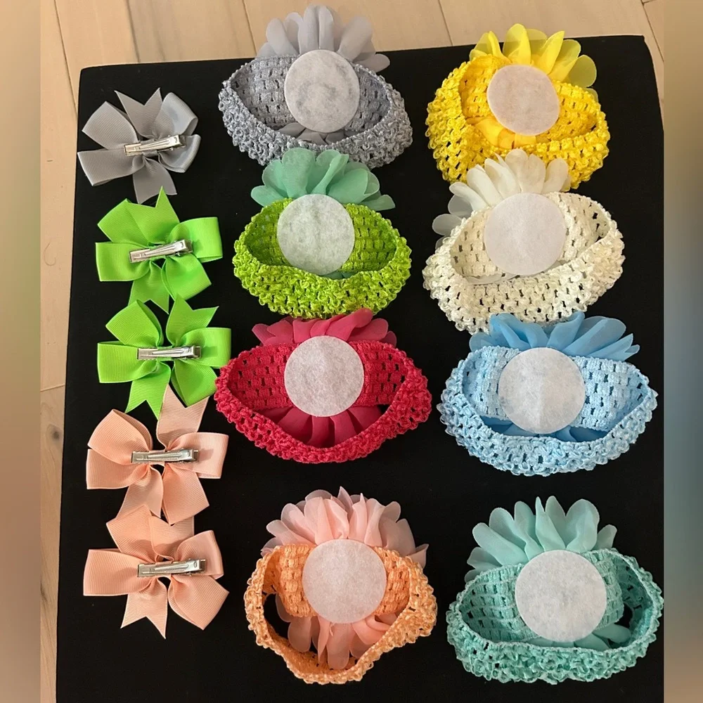 13 Pieces Kids Headbands & Hair Bows NWOT